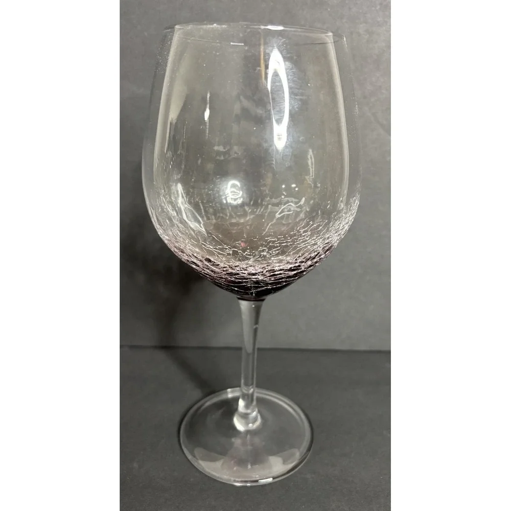 Pier 1 Purple Crackle Glass Red Wine Goblet Red Wine Balloon Glasses Replacement